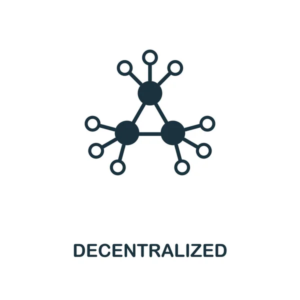 Icona decentralizzata. Design in stile monocromatico dalla collezione di icone in valuta crittografica. Interfaccia utente. Pixel perfetto semplice pittogramma icona decentralizzata. Web design, applicazioni, software, utilizzo della stampa . — Vettoriale Stock