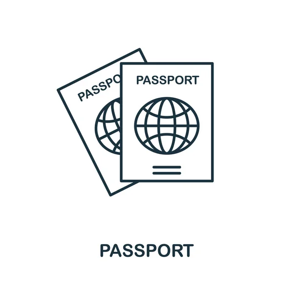 Služba Passport Ikona osnovy. Jednoduchý prvek obrázku. Služba Passport Ikona podepsat návrh z kolekce cestování. Ideální pro webdesign, aplikace, software, tisk. — Stockový vektor