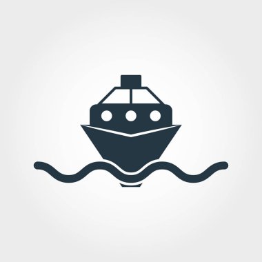 Gemi simgesi. Basit öğe örnek. Piksel mükemmel simgesi tasarım taşıma koleksiyonundan gemi. Web tasarım, apps, yazılım, yazdırma için kullanma.