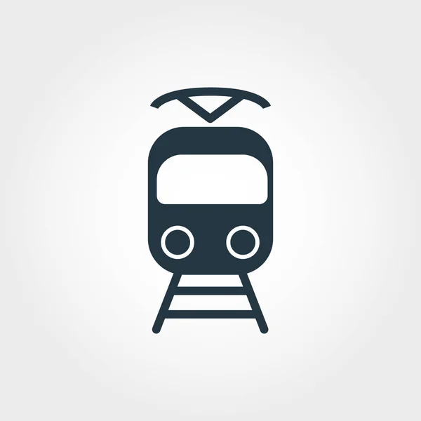 Straßenbahn-Symbol. einfache Elementillustration. Straßenbahn-Pixel perfektes Icon-Design aus Transport-Sammlung. Verwendung für Webdesign, Apps, Software, Print. — Stockvektor