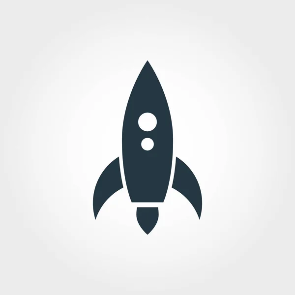 Rocket icon. Simple element illustration. Rocket pixel perfect icon design from transport collection. Using for web design, apps, software, print. — Stock Vector