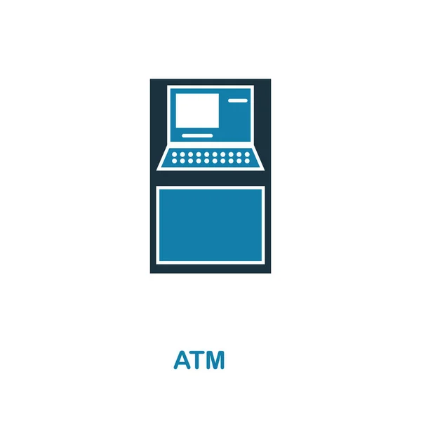 Icono del cajero. Ilustración de elementos simples. Diseño de ícono perfecto de píxeles Atm de la colección de dinero. Uso para diseño web, aplicaciones, software, impresión . — Vector de stock