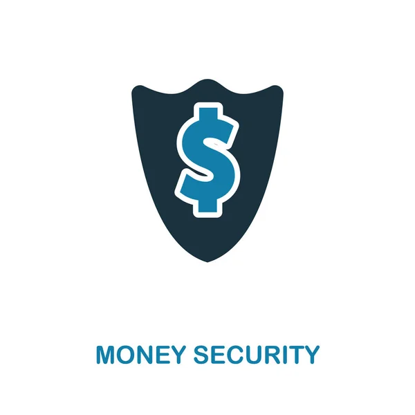 Icono de seguridad del dinero. Ilustración de elementos simples. Píxel de seguridad del dinero diseño icono perfecto de la colección de dinero. Uso para diseño web, aplicaciones, software, impresión . — Vector de stock