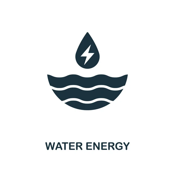 Ícone de energia da água. Design de estilo monocromático da coleção de ícones de energia e energia. UI. Pixel perfeito pictograma simples ícone de energia da água. Web design, aplicativos, software, uso de impressão . — Fotografia de Stock