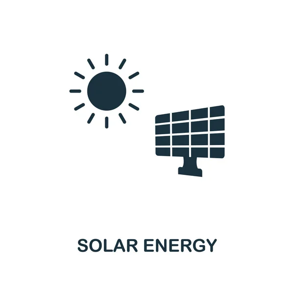 Solární energie ikona. Monochromatický styl designu z kolekce ikon sílu a energii. UI. Pixel perfect jednoduchý piktogram sluneční energie ikona. Web design, aplikace, software, tisk použití. — Stockový vektor