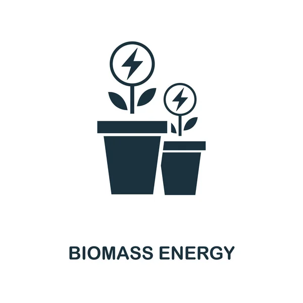 Icono de energía de biomasa. Diseño de estilo monocromático de la colección de iconos de energía y energía. Interfaz. Pixel perfecto pictograma simple icono de la energía de biomasa. Diseño web, aplicaciones, software, uso de impresión . — Vector de stock