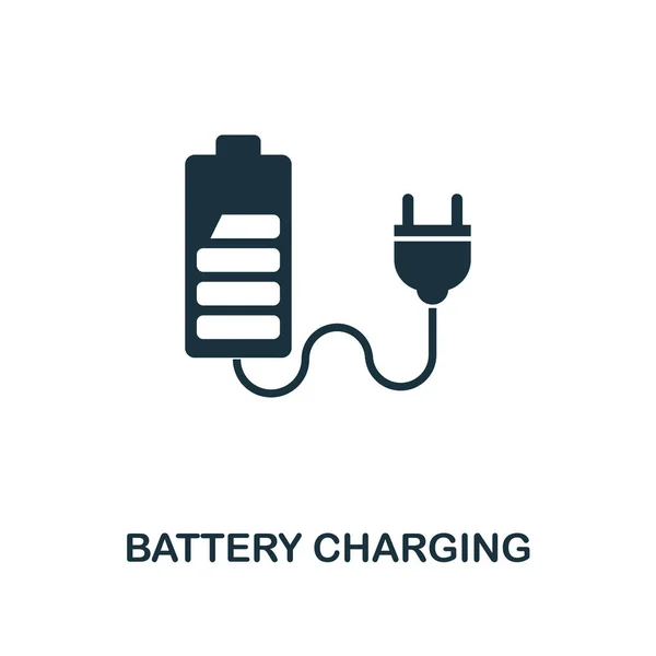 Battery Charging icon. Monochrome style design from power and energy icon collection. UI. Pixel perfect simple pictogram battery charging icon. Web design, apps, software, print usage.