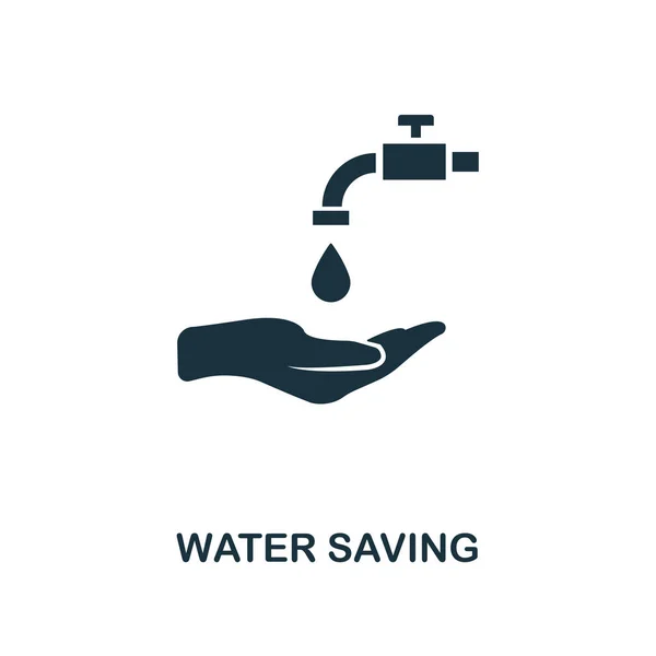 Icono de ahorro de agua. Diseño de estilo monocromático de la colección de iconos de energía y energía. Interfaz. Pixel perfecto pictograma simple icono de ahorro de agua. Diseño web, aplicaciones, software, uso de impresión . — Foto de Stock