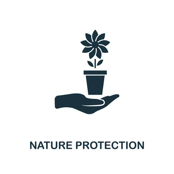 자연 보호 아이콘입니다. 전력 및 에너지 아이콘 컬렉션에서 흑백 스타일 디자인. Ui입니다. 픽셀 완벽 한 간단한 그림 자연 보호 아이콘입니다. 웹 디자인, 애플 리 케이 션, 소프트웨어, 인쇄 사용. — 스톡 사진