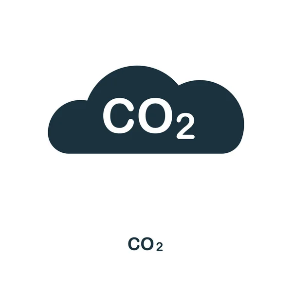 Co2-Symbol. monochromes Design aus Power und Energy Icon Collection. ui. Pixel perfekte einfache Piktogramm co2 Symbol. Webdesign, Apps, Software, Drucknutzung. — Stockvektor