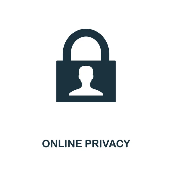 Online Privacy-pictogram. Zwart-wit stijl ontwerp van internet security icoon collectie. UI. Pixel perfect eenvoudige pictogram online privacy-pictogram. Web design, apps, software, print gebruik. — Stockfoto