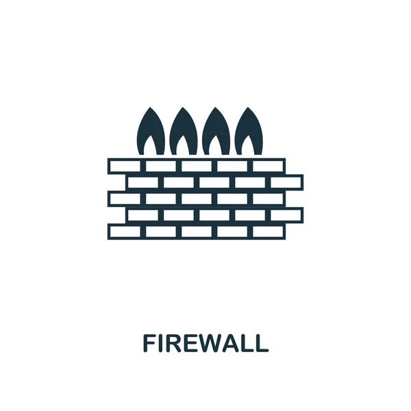 Firewall icon. Monochrome style design from internet security icon collection. UI. Pixel perfect simple pictogram firewall icon. Web design, apps, software, print usage.