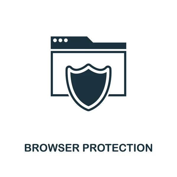 Browser Protection icon. Monochrome style design from internet security icon collection. UI. Pixel perfect simple pictogram browser protection icon. Web design, apps, software, print usage.