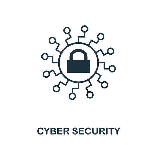 Cyber Security-pictogram. Zwart-wit stijl ontwerp van internet security icoon collectie. UI. Pixel perfect eenvoudige pictogram cyber security-pictogram. Web design, apps, software, print gebruik. — Stockvector