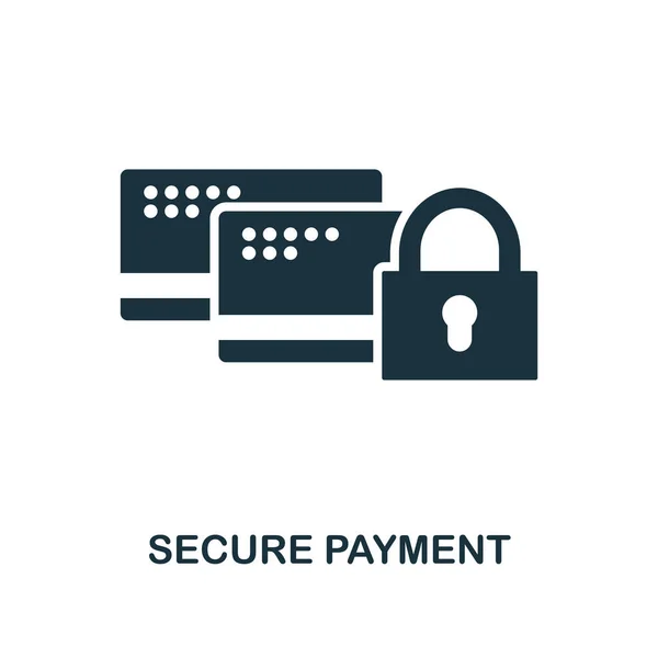 "安全付款" 图标。单色风格的设计从网络安全图标集合。Ui。像素完美简单的象形安全支付图标。网页设计、应用、软件、打印使用. — 图库矢量图片