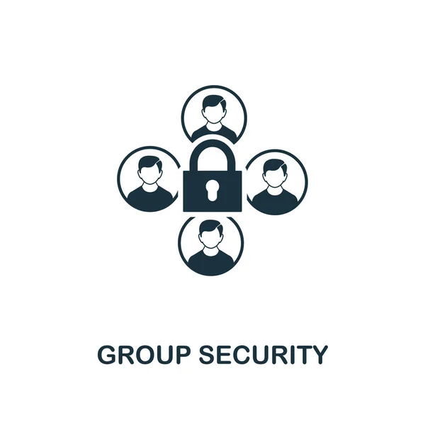 그룹 보안 아이콘입니다. 인터넷 보안 아이콘 컬렉션에서 흑백 스타일 디자인입니다. Ui입니다. 픽셀 완벽 한 간단한 그림 그룹 보안 아이콘입니다. 웹 디자인, 애플 리 케이 션, 소프트웨어, 인쇄 사용. — 스톡 벡터