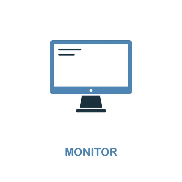 Monitor-Symbol in zwei Farben. einfaches Element-Symbol. Monitor-Icon-Design aus der Computersammlung. perfekt für Webdesign, Apps, Software, Print. — Stockvektor