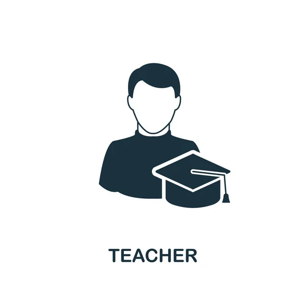 Teacher icon. Monochrome style design from professions icon collection. UI. Pixel perfect simple pictogram teacher icon. Web design, apps, software, print usage.