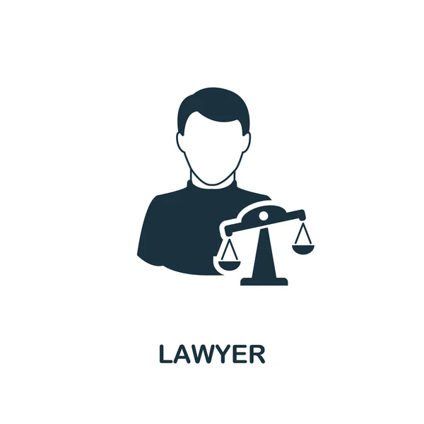Lawyer icon. Monochrome style design from professions icon collection. UI. Pixel perfect simple pictogram lawyer icon. Web design, apps, software, print usage.
