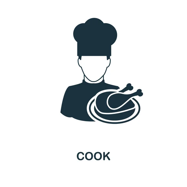 Cook icon. Monochrome style design from professions icon collection. UI. Pixel perfect simple pictogram cook icon. Web design, apps, software, print usage.