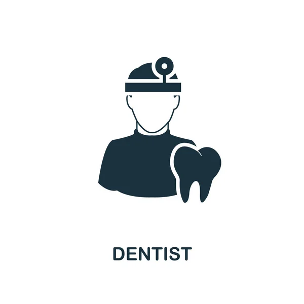Zahnarzt-Ikone. Monochromes Design aus der Sammlung von Berufssymbolen. ui. Pixel perfekte einfache Piktogramm Zahnarzt Symbol. Webdesign, Apps, Software, Drucknutzung. — Stockfoto