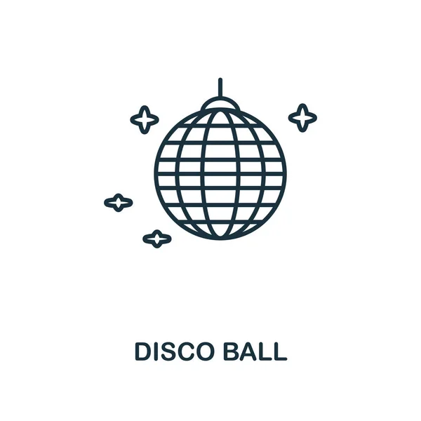 Disco Ball bosquejo icono. Ilustración de elementos simples. Disco Ball icono símbolo de diseño de la colección de contorno icono del partido. Perfecto para diseño web, aplicaciones, software, impresión . — Vector de stock