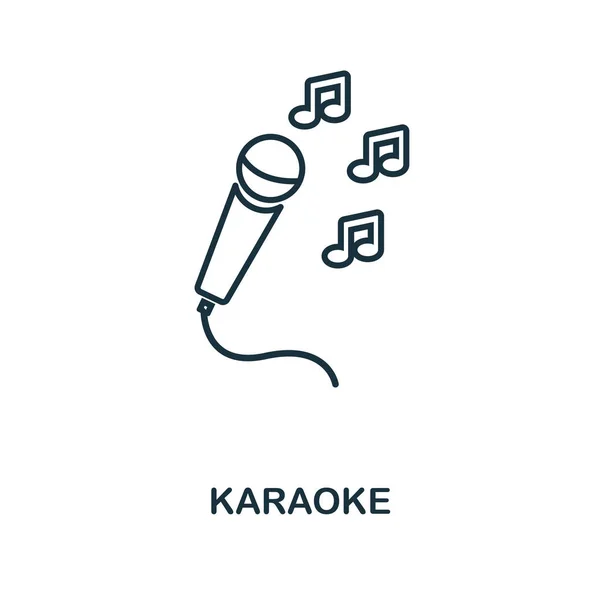 Ícone de contorno do karaoke. Ilustração de elemento simples. Projeto do símbolo do ícone do karaoke da coleção do esboço do ícone do partido. Perfeito para web design, aplicativos, software, impressão . — Fotografia de Stock