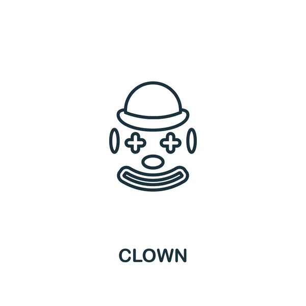 Icona del contorno clown. Illustrazione semplice elemento. Clown icona simbolo di design da partito icona contorno collezione. Perfetto per web design, applicazioni, software, stampa . — Vettoriale Stock