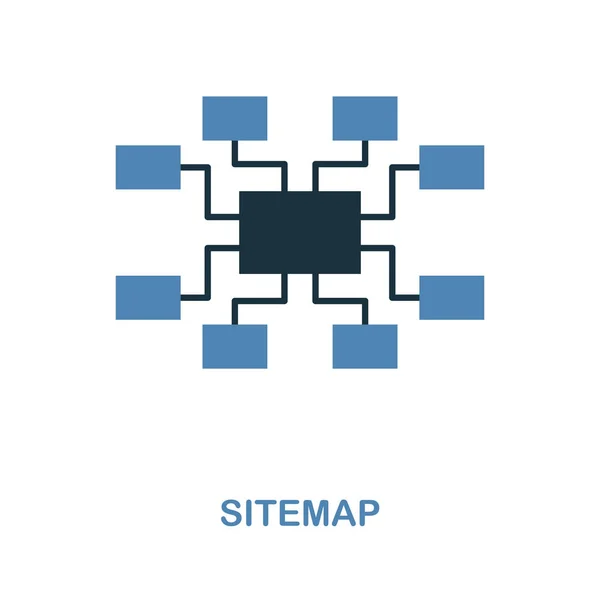 Icono del mapa del sitio. Ilustración de elementos simples en diseño de 2 colores. Signo de icono del mapa del sitio de la colección seo. Perfecto para diseño web, aplicaciones, software, impresión . — Vector de stock