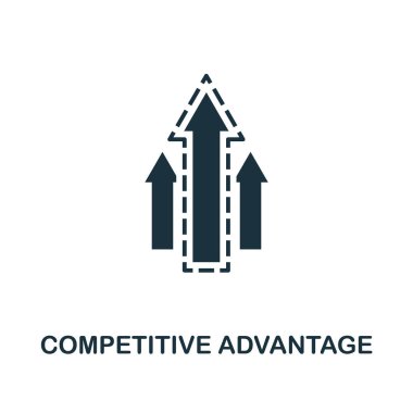 Rekabetçi avantaj simgesi. Tek renkli stil tasarım yönetimi Icon Collection. UI. Piksel mükemmel basit piktogram rekabet avantajı simgesi. Web Tasarım, apps, yazılım, yazdırma kullanımı.