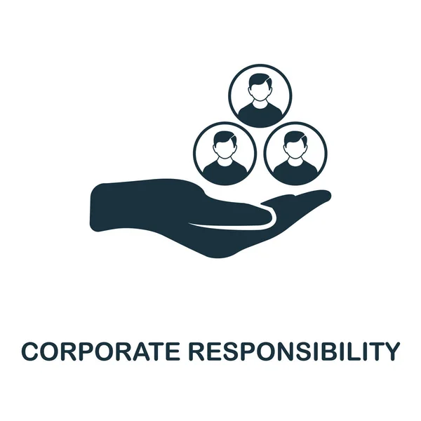 Corporate Responsibility icon. Monochrome style design from management icon collection. UI. Pixel perfect simple pictogram corporate responsibility icon. Web design, apps, software, print usage.