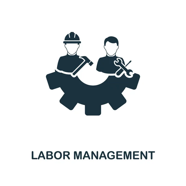 Labor Management icon. Monochrome style design from management icon collection. UI. Pixel perfect simple pictogram labor management icon. Web design, apps, software, print usage.