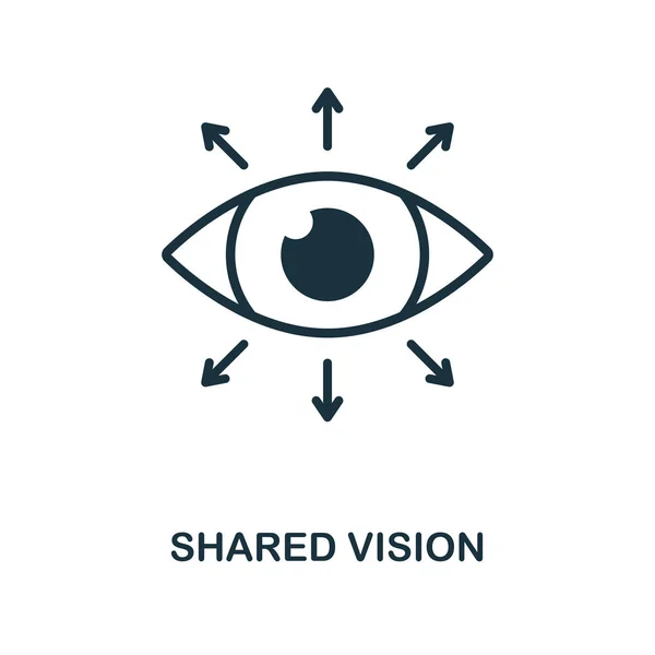 Shared Vision icon. Monochrome style design from management icon collection. UI. Pixel perfect simple pictogram shared vision icon. Web design, apps, software, print usage. — 图库矢量图片