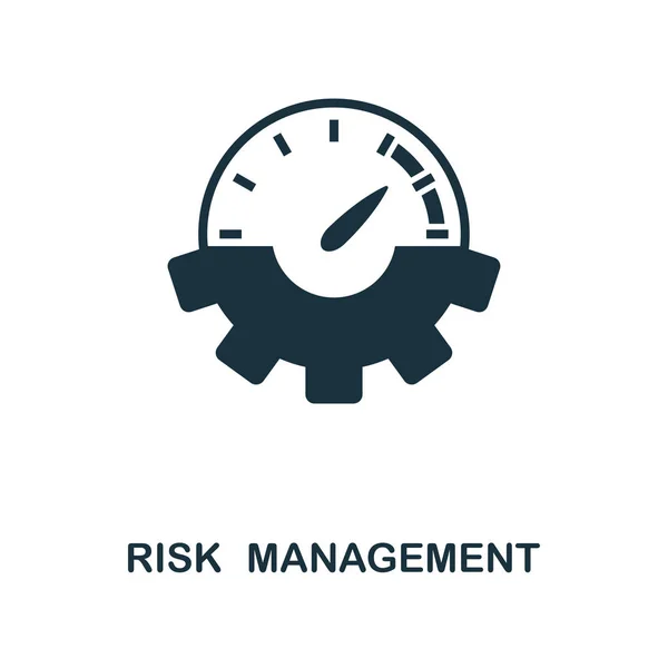 Risk Management-ikonen. Svartvit stil design från management ikon insamling. UI. Pixel perfekt enkel piktogram risk management ikonen. Webbdesign, appar, programvara, utskriftsvolymer. — Stock vektor