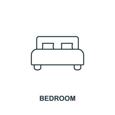 Yatak odası simgesi. Basit öğe örnek. Yatak odası anahat simgesi tasarım gayrimenkul koleksiyonundan. Web Tasarım, apps, yazılım, yazdırma kullanımı.