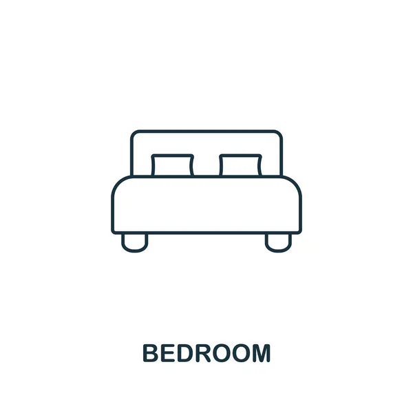 Значок спальни. Простая иллюстрация элемента. Дизайн иконок спальни из коллекции недвижимости. Веб-дизайн, приложения, программное обеспечение, использование печати . — стоковое фото