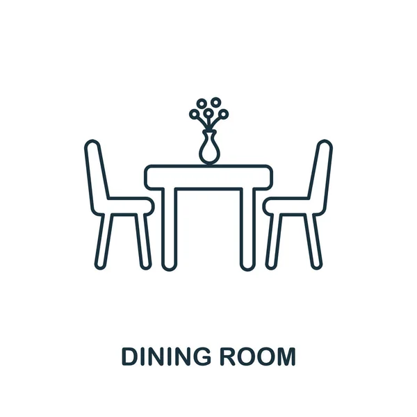 Dining Room icon. Simple element illustration. Dining Room outline icon design from real estate collection. Web design, apps, software, print usage. — Stock Photo, Image