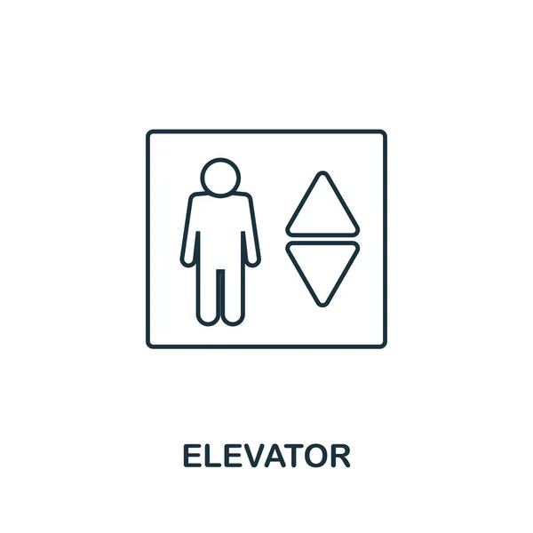 Aufzugsikone. einfache Elementillustration. Elevator Outline Icon Design aus der Immobiliensammlung. Webdesign, Apps, Software, Drucknutzung. — Stockfoto