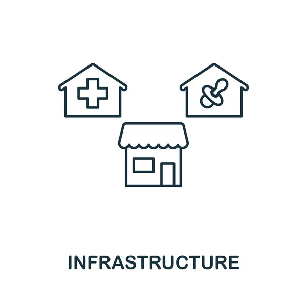 Infrastructure icon. Simple element illustration. Infrastructure outline icon design from real estate collection. Web design, apps, software, print usage.