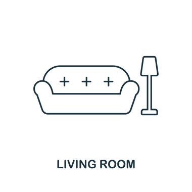 Oturma odası simgesi. Basit öğe örnek. Oturma odası anahat simgesi tasarım gayrimenkul koleksiyonundan. Web Tasarım, apps, yazılım, yazdırma kullanımı.