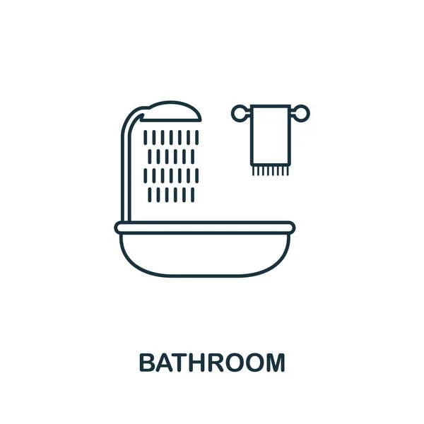浴室のアイコン。単純な要素の図。浴室概要アイコン デザイン不動産コレクションから。Web デザイン、アプリケーション、ソフトウェア、印刷使用. — ストックベクタ