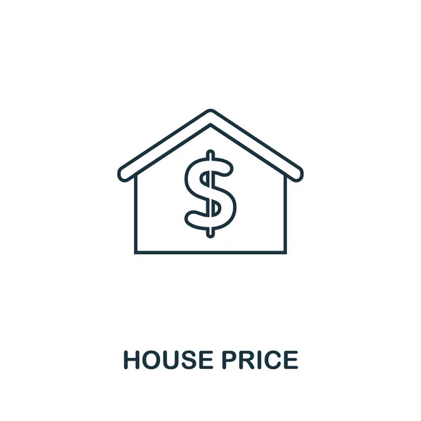 Ícone House Price. Ilustração de elemento simples. Casa Preço esboço ícone design da coleção imobiliária. Web design, aplicativos, software, uso de impressão . —  Vetores de Stock