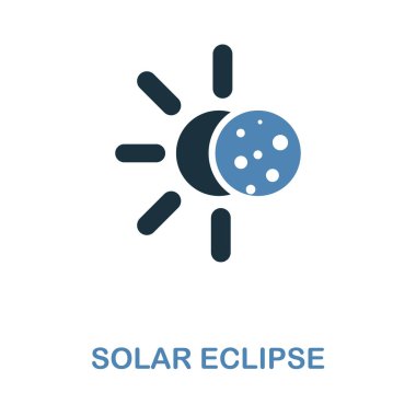 Güneş tutulması simgesinde 2 renk tasarımı. Piksel mükemmel basit piktogram güneş tutulması simgesinden alanı simgesi toplama. UI. Web Tasarım, apps, yazılım, yazdırma kullanımı.