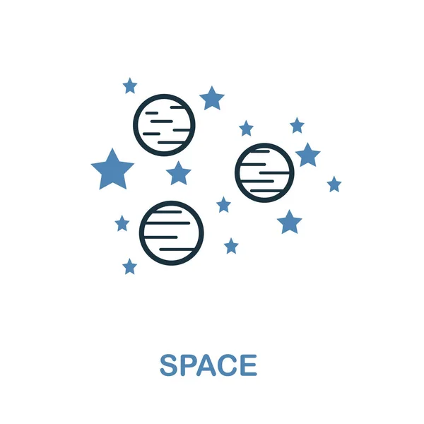 Space icon in 2 color design. Pixel perfect simple pictogram space icon from space icon collection. UI. Web design, apps, software, print usage. — Stock Vector