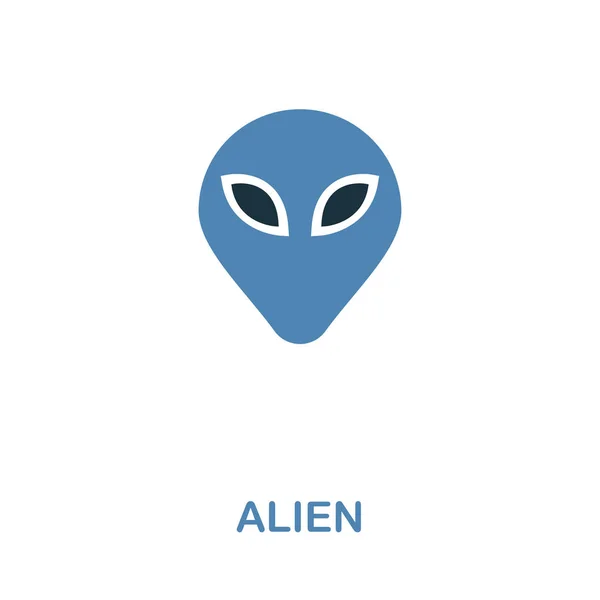 Icoana extraterestră în 2 culori de design. Pixel perfect pictogramă simplă pictogramă extraterestră din colecția de pictograme spațiale. UI. Web design, aplicații, software, utilizare de imprimare . — Vector de stoc