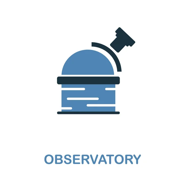 Icono del observatorio en diseño de 2 colores. Pixel perfecto simple icono del observatorio pictograma de la colección de iconos de espacio. Interfaz. Diseño web, aplicaciones, software, uso de impresión . — Archivo Imágenes Vectoriales
