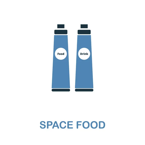Icône Space Food en 2 couleurs. Pixel parfait pictogramme simple icône de nourriture de l'espace de la collection icône de l'espace. L'assurance chômage. Conception Web, applications, logiciels, utilisation de l'impression . — Image vectorielle