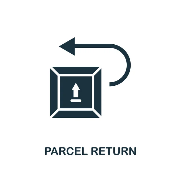 Parcel Return icon. Monochrome style design from logistics delivery icon collection. UI. Pixel perfect simple pictogram parcel return icon. Web design, apps, software, print usage.