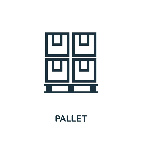 Palet simgesi. Tek renkli stil tasarım lojistik teslimat simgesi koleksiyonundan. UI. Piksel mükemmel basit piktogram palet simgesi. Web Tasarım, apps, yazılım, yazdırma kullanımı.