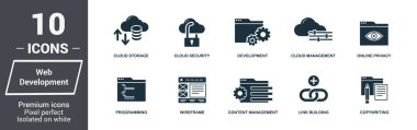 Sigorta Icons set. Premium Kalite simgesi derleme. Web geliştirme simgesi basit öðeler ayarlayın. Web tasarımında kullanıma hazır, apps, yazılım, yazdırma.